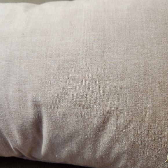 Lauren Ralph Lauren Monogram Lumbar Throw Pillow Tan Linen Blend Accent - Picture 3 of 14